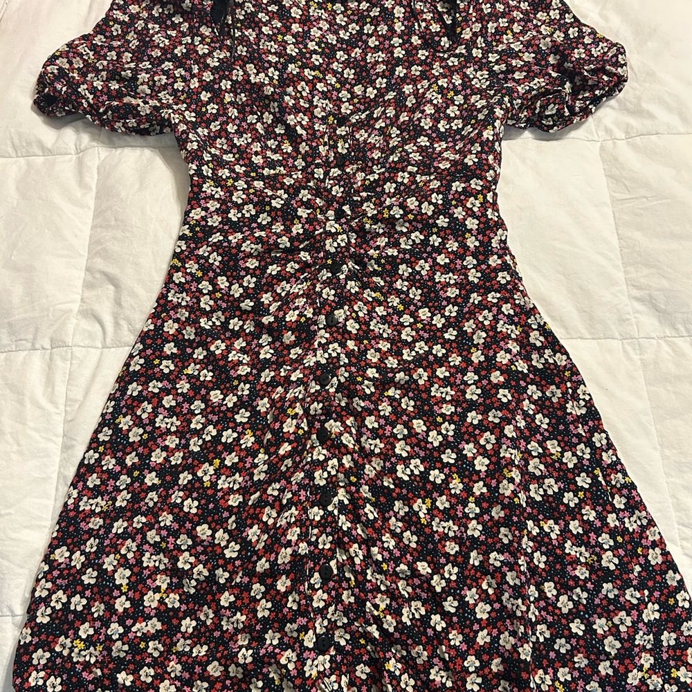 Zara Black Floral Midi Dress